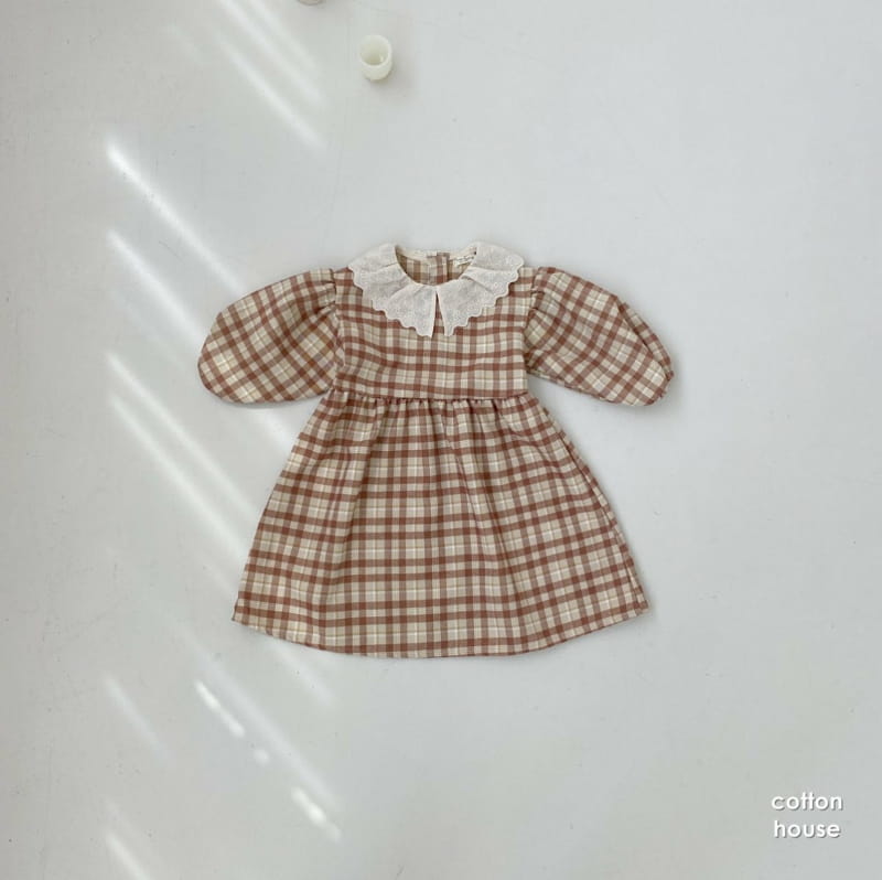 COTTON HOUSE - Korean Children Fashion - #Kfashion4kids - Lace Collar One-piece - 3