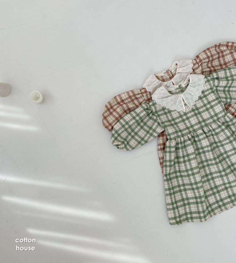 COTTON HOUSE - Korean Children Fashion - #Kfashion4kids - Lace Collar One-piece - 5