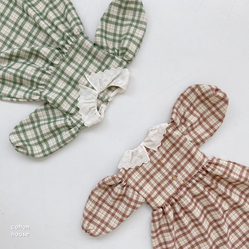 COTTON HOUSE - Korean Children Fashion - #Kfashion4kids - Lace Collar One-piece - 6