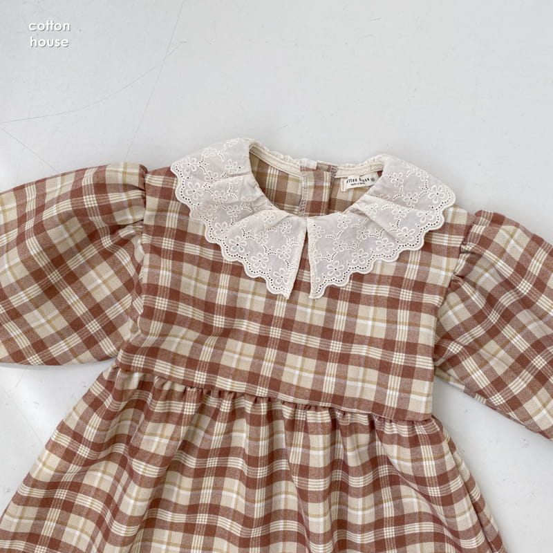 COTTON HOUSE - Korean Children Fashion - #Kfashion4kids - Lace Collar One-piece - 8