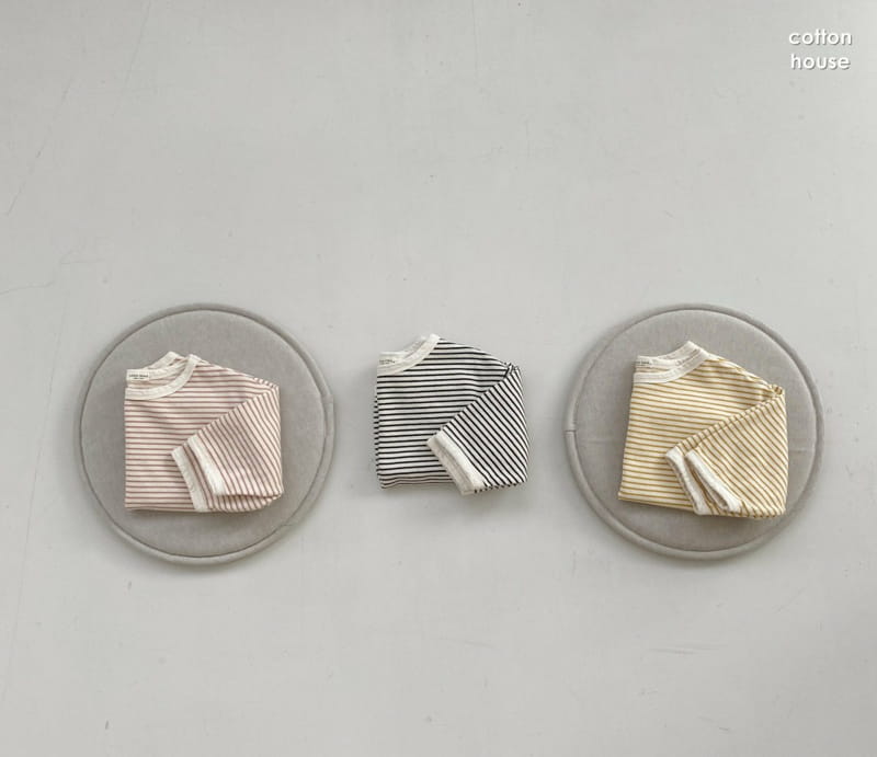 COTTON HOUSE - Korean Children Fashion - #Kfashion4kids - Stripe Piping Tee - 3
