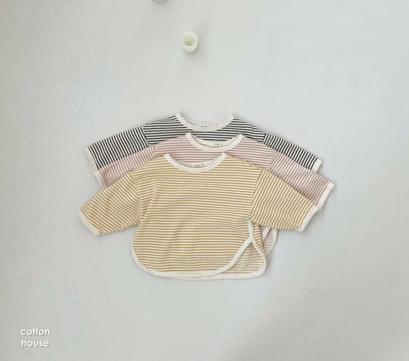 COTTON HOUSE - Korean Children Fashion - #Kfashion4kids - Stripe Piping Tee - 4