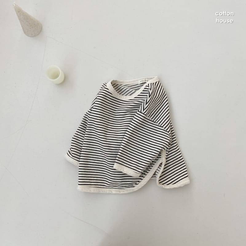 COTTON HOUSE - Korean Children Fashion - #Kfashion4kids - Stripe Piping Tee - 6