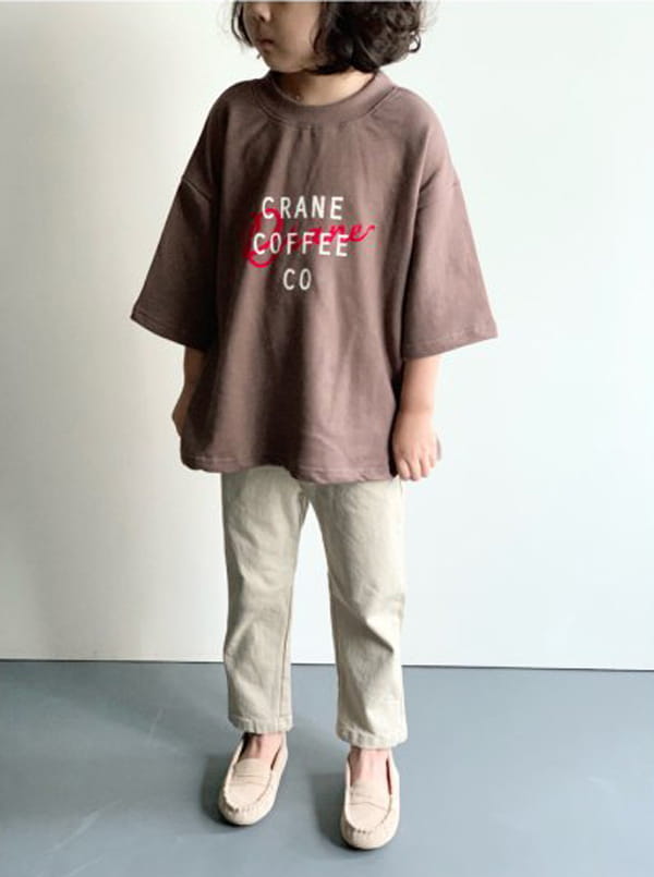 CREAM BBANG - Korean Children Fashion - #Kfashion4kids - Coffe Boxy Tee - 6
