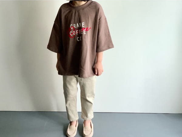 CREAM BBANG - Korean Children Fashion - #Kfashion4kids - Coffe Boxy Tee - 7