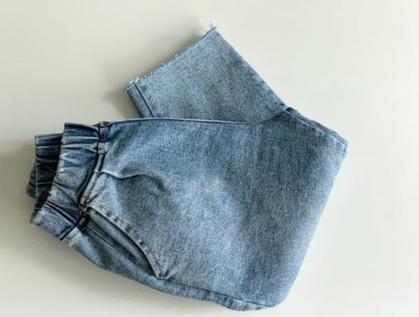 CREAM BBANG - Korean Children Fashion - #Kfashion4kids - Bottom Cutting Denim Baggy Pants