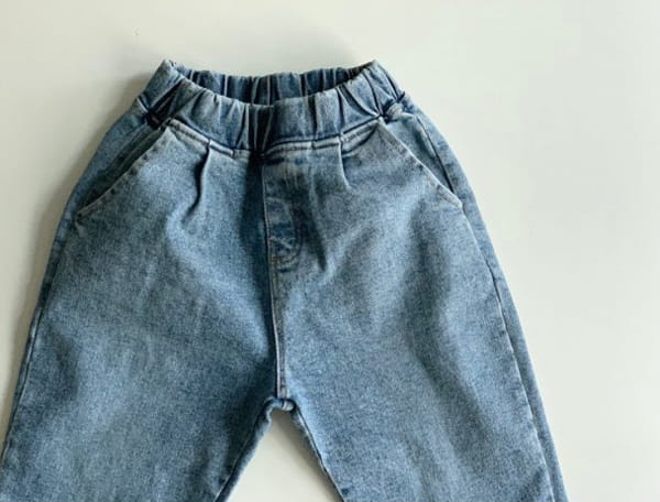 CREAM BBANG - Korean Children Fashion - #Kfashion4kids - Bottom Cutting Denim Baggy Pants - 2