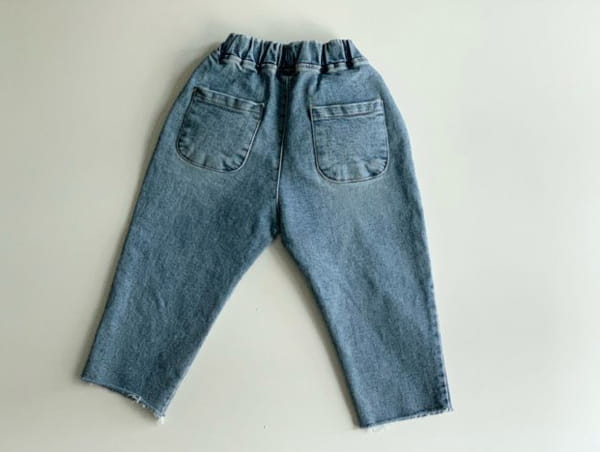 CREAM BBANG - Korean Children Fashion - #Kfashion4kids - Bottom Cutting Denim Baggy Pants - 3