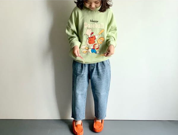 CREAM BBANG - Korean Children Fashion - #Kfashion4kids - Bottom Cutting Denim Baggy Pants - 4