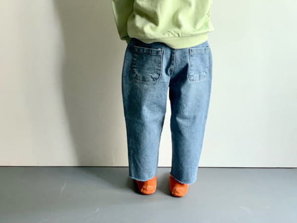 CREAM BBANG - Korean Children Fashion - #Kfashion4kids - Bottom Cutting Denim Baggy Pants - 6