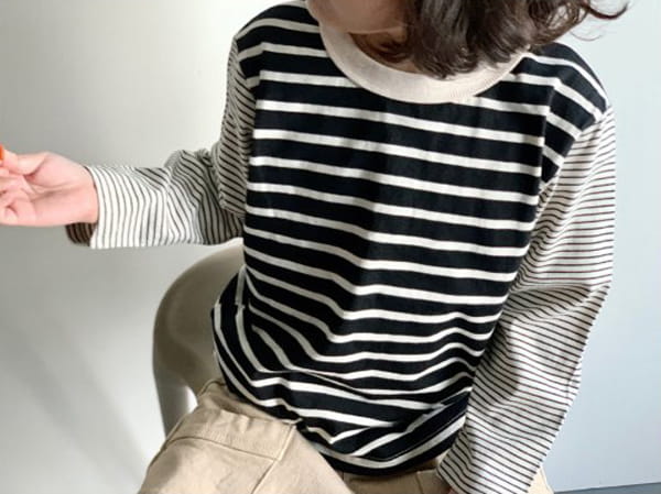 CREAM BBANG - Korean Children Fashion - #Kfashion4kids - Stripe Colored Tee