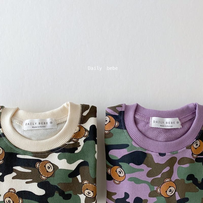 DAILY BEBE - Korean Children Fashion - #Kfashion4kids - Military Bear Sweatshirt