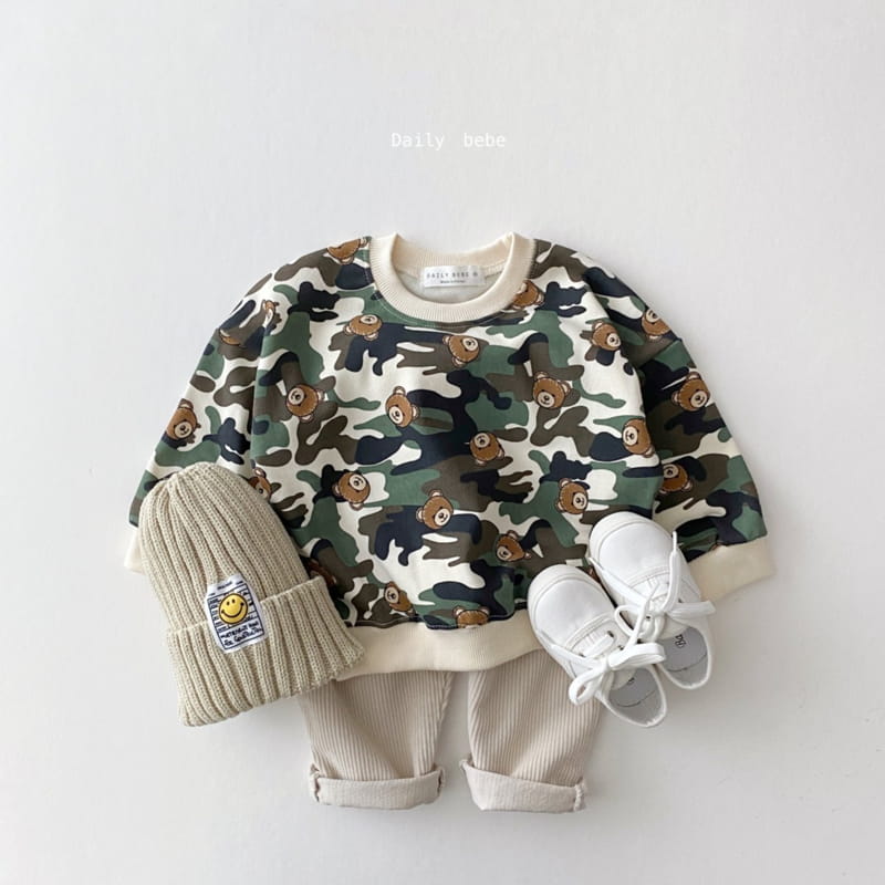 DAILY BEBE - Korean Children Fashion - #Kfashion4kids - Military Bear Sweatshirt - 4