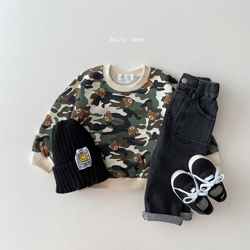 DAILY BEBE - Korean Children Fashion - #Kfashion4kids - Military Bear Sweatshirt - 7