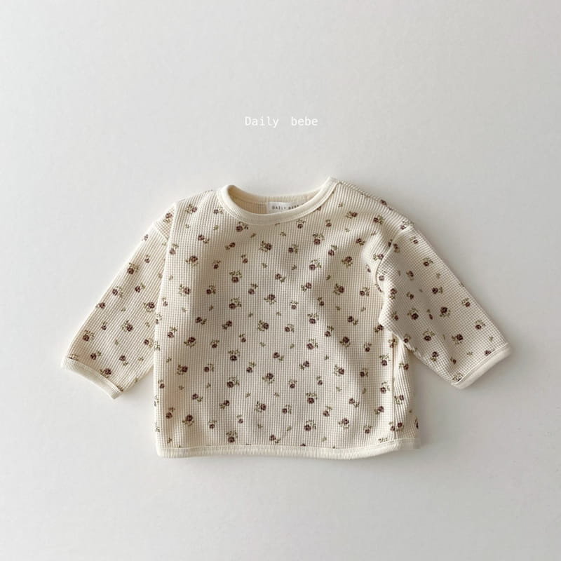 DAILY BEBE - Korean Children Fashion - #Kfashion4kids - Waffle Print Tee