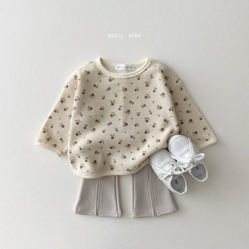DAILY BEBE - Korean Children Fashion - #Kfashion4kids - Waffle Print Tee - 3