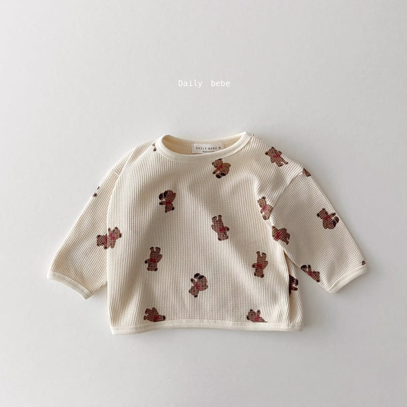 DAILY BEBE - Korean Children Fashion - #Kfashion4kids - Waffle Print Tee - 6