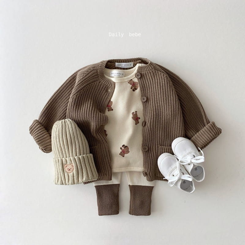 DAILY BEBE - Korean Children Fashion - #Kfashion4kids - Waffle Print Tee - 7