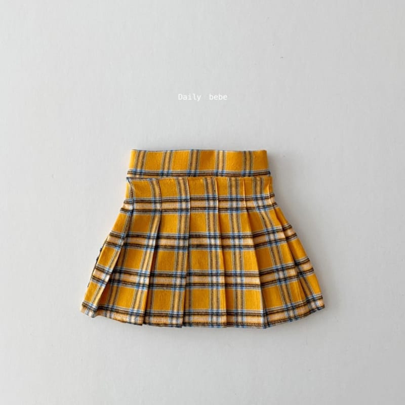 DAILY BEBE - Korean Children Fashion - #Kfashion4kids - Check Pleats Skirt