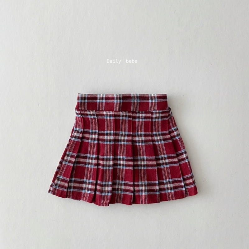 DAILY BEBE - Korean Children Fashion - #Kfashion4kids - Check Pleats Skirt - 2