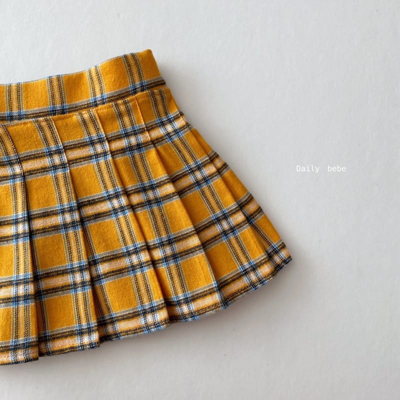 DAILY BEBE - Korean Children Fashion - #Kfashion4kids - Check Pleats Skirt - 3