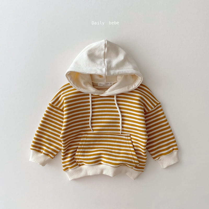 DAILY BEBE - Korean Children Fashion - #Kfashion4kids - Stripe Hood Top Bottom Set - 3