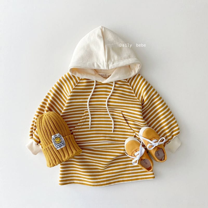 DAILY BEBE - Korean Children Fashion - #Kfashion4kids - Stripe Hood Top Bottom Set - 5