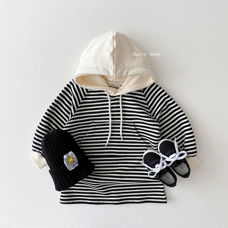 DAILY BEBE - Korean Children Fashion - #Kfashion4kids - Stripe Hood Top Bottom Set - 6