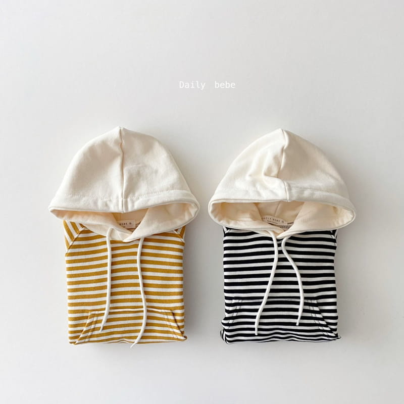 DAILY BEBE - Korean Children Fashion - #Kfashion4kids - Stripe Hood Top Bottom Set - 7