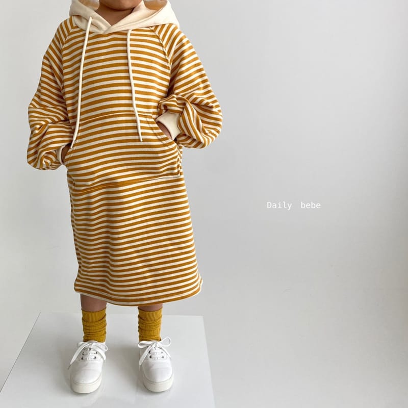 DAILY BEBE - Korean Children Fashion - #Kfashion4kids - Stripe Hood Top Bottom Set - 8