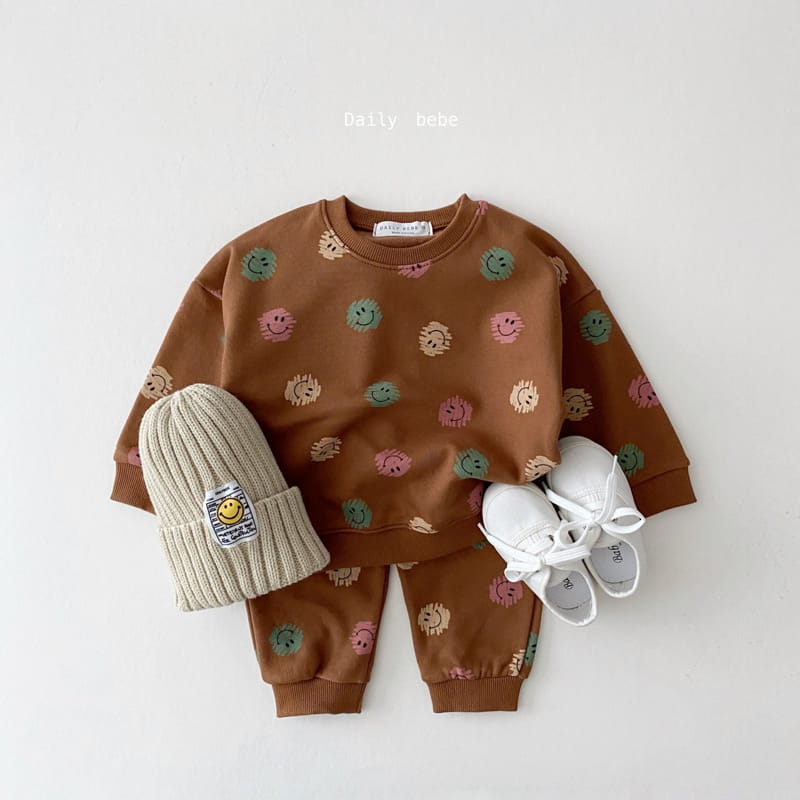 DAILY BEBE - Korean Children Fashion - #Kfashion4kids - Voca Smile Top Bottom Set - 2
