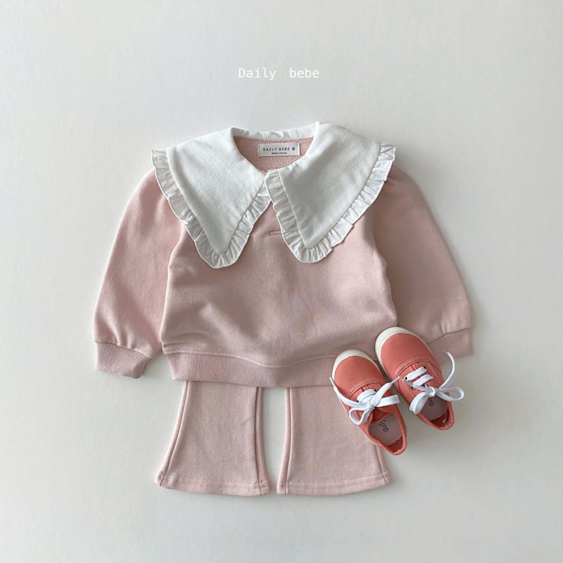 DAILY BEBE - Korean Children Fashion - #Kfashion4kids - Collar Top Bottom Set