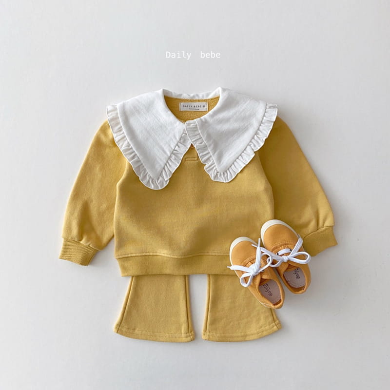 DAILY BEBE - Korean Children Fashion - #Kfashion4kids - Collar Top Bottom Set - 2