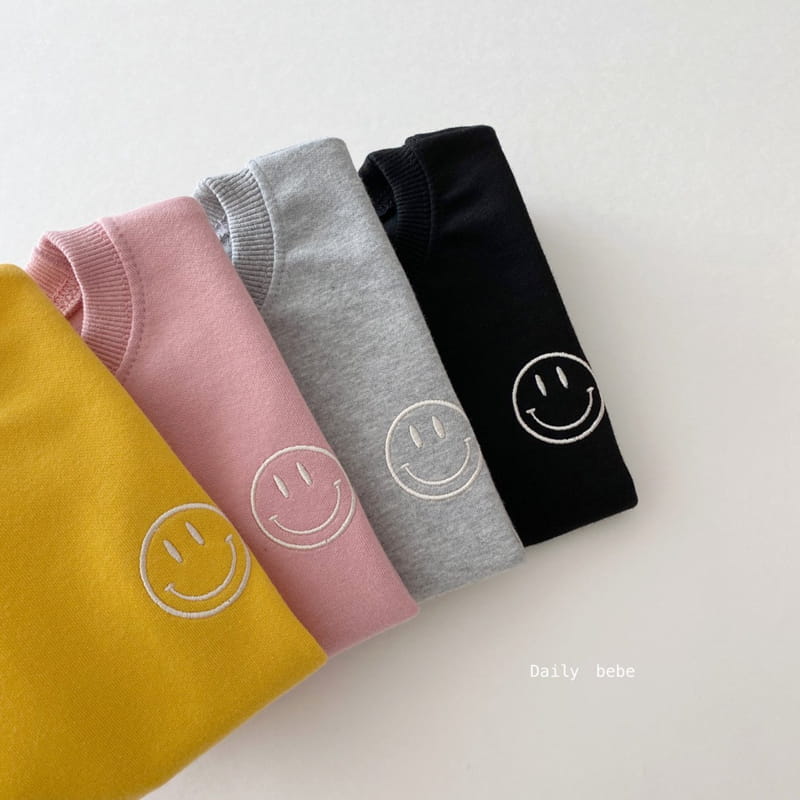 DAILY BEBE - Korean Children Fashion - #Kfashion4kids - Smile Embroidery Top Bottom Set - 5