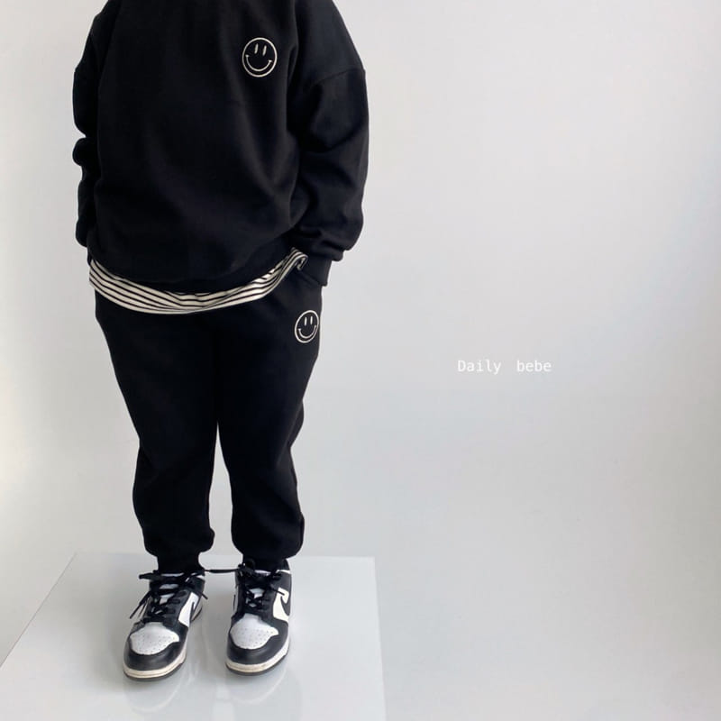 DAILY BEBE - Korean Children Fashion - #Kfashion4kids - Smile Embroidery Top Bottom Set - 6
