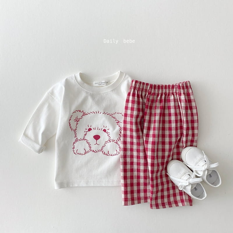 DAILY BEBE - Korean Children Fashion - #Kfashion4kids - Check Bear Set - 4