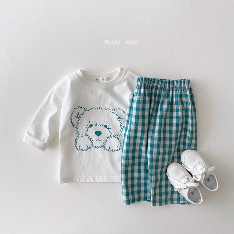 DAILY BEBE - Korean Children Fashion - #Kfashion4kids - Check Bear Set - 5