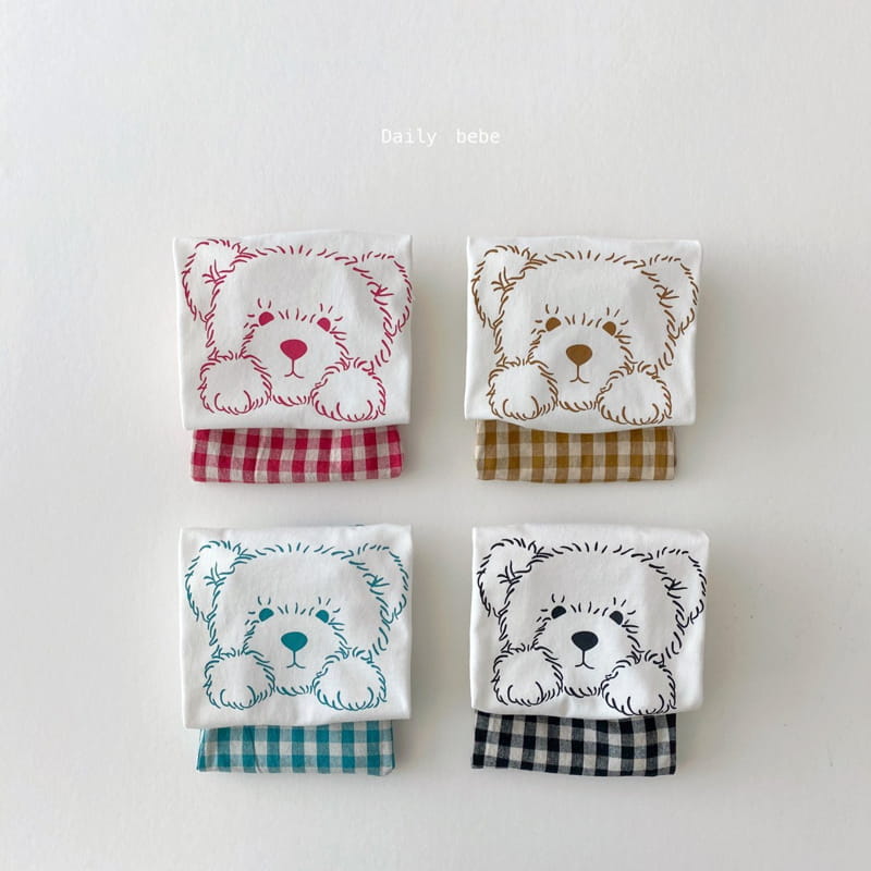 DAILY BEBE - Korean Children Fashion - #Kfashion4kids - Check Bear Set - 7
