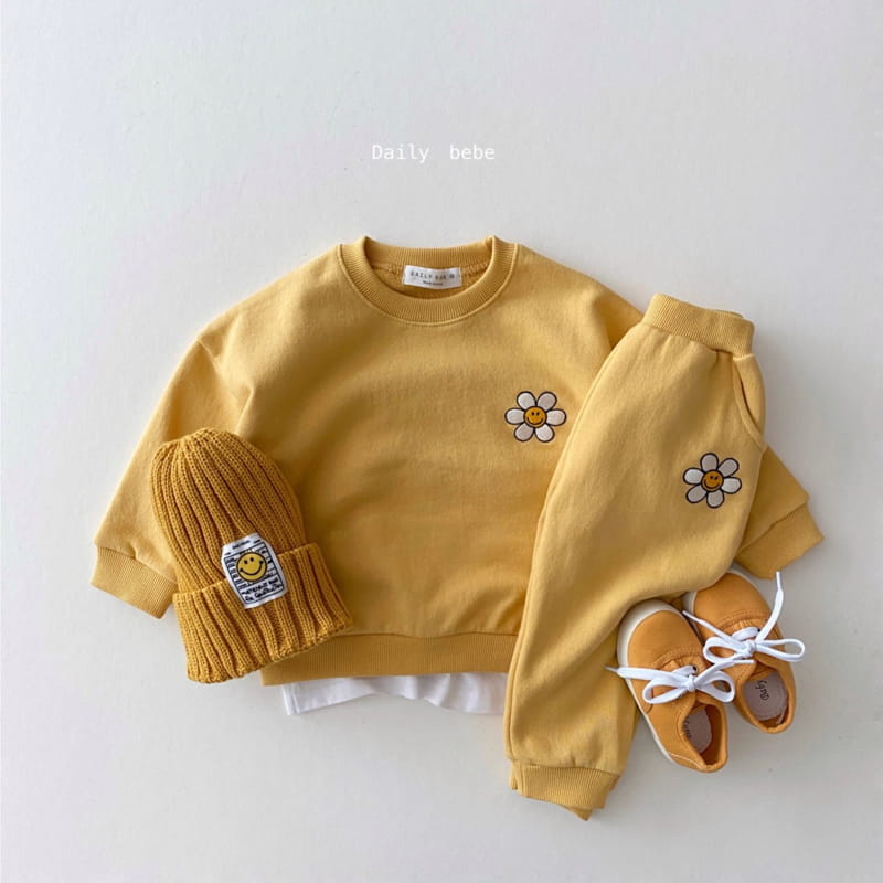 DAILY BEBE - Korean Children Fashion - #Kfashion4kids - Flower Smile Top Bottom Set