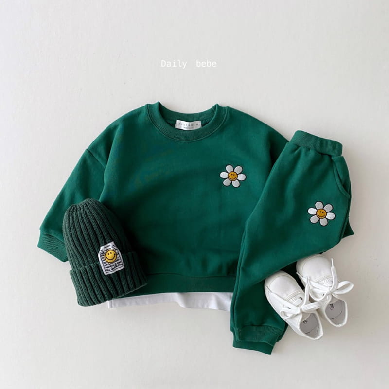 DAILY BEBE - Korean Children Fashion - #Kfashion4kids - Flower Smile Top Bottom Set - 4