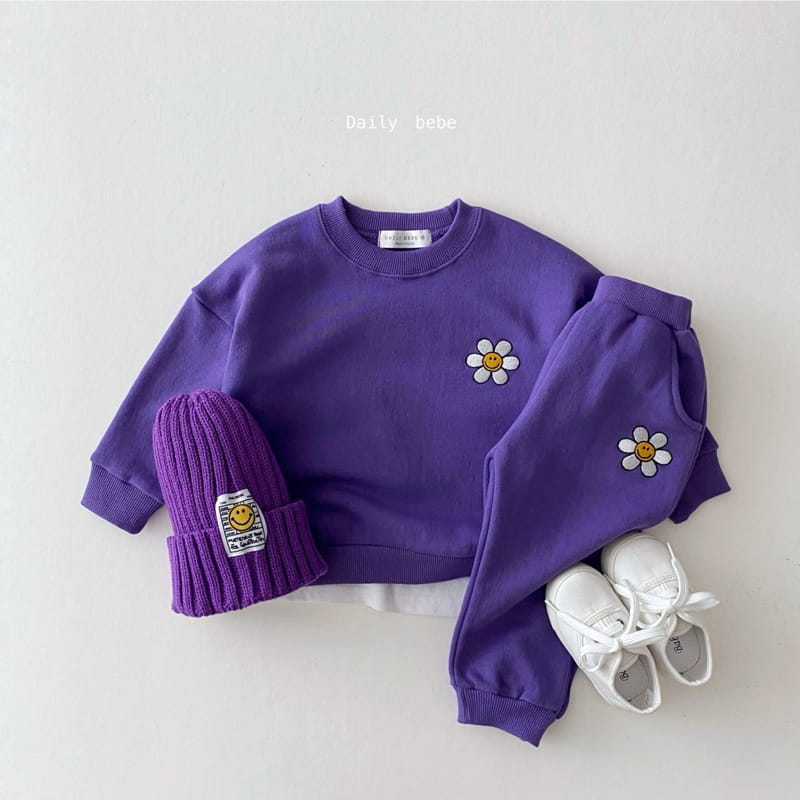 DAILY BEBE - Korean Children Fashion - #Kfashion4kids - Flower Smile Top Bottom Set - 5