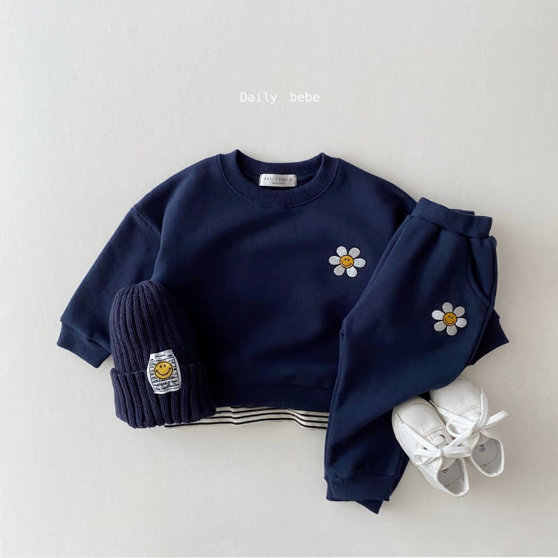 DAILY BEBE - Korean Children Fashion - #Kfashion4kids - Flower Smile Top Bottom Set - 6