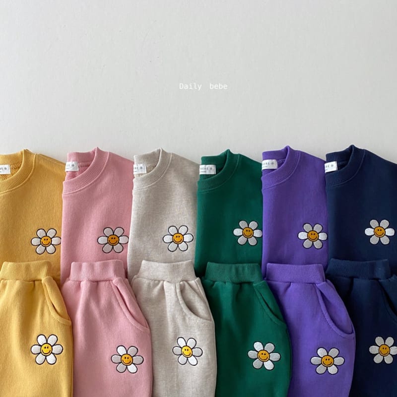 DAILY BEBE - Korean Children Fashion - #Kfashion4kids - Flower Smile Top Bottom Set - 7