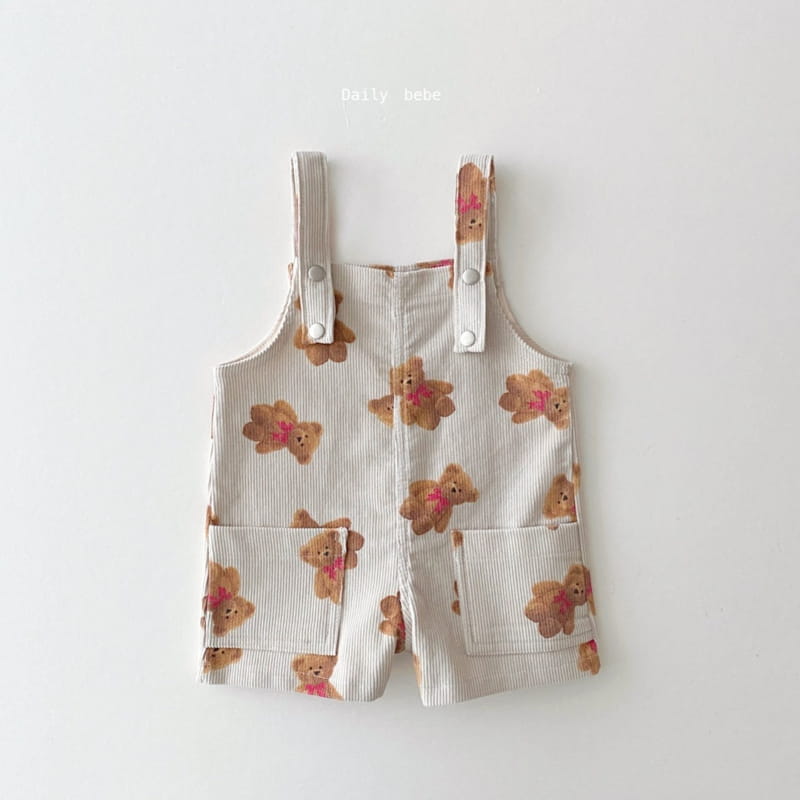 DAILY BEBE - Korean Children Fashion - #Kfashion4kids - Corduroy Suspender Pants - 3