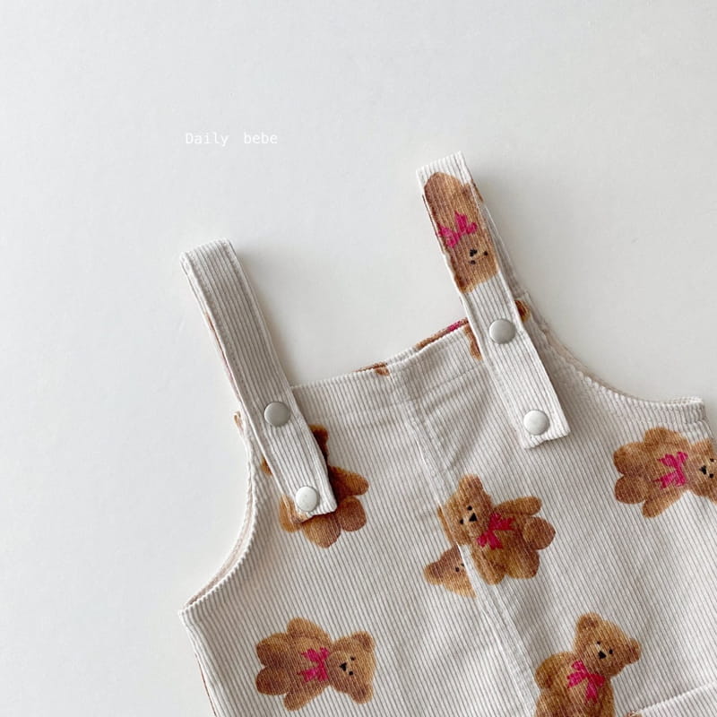 DAILY BEBE - Korean Children Fashion - #Kfashion4kids - Corduroy Suspender Pants - 4