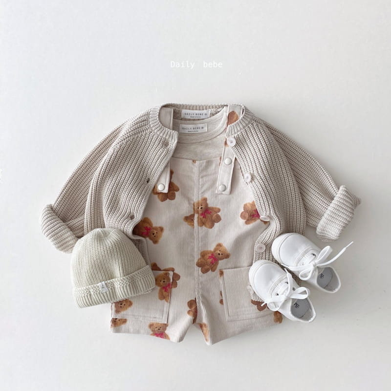 DAILY BEBE - Korean Children Fashion - #Kfashion4kids - Corduroy Suspender Pants - 7
