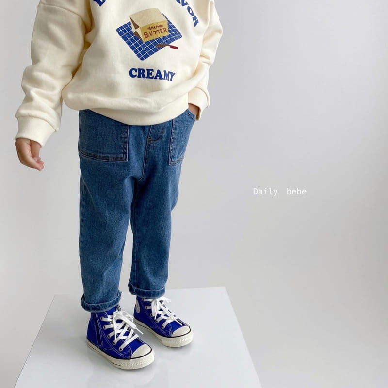 DAILY BEBE - Korean Children Fashion - #Kfashion4kids - Baggy Denim Pants - 10