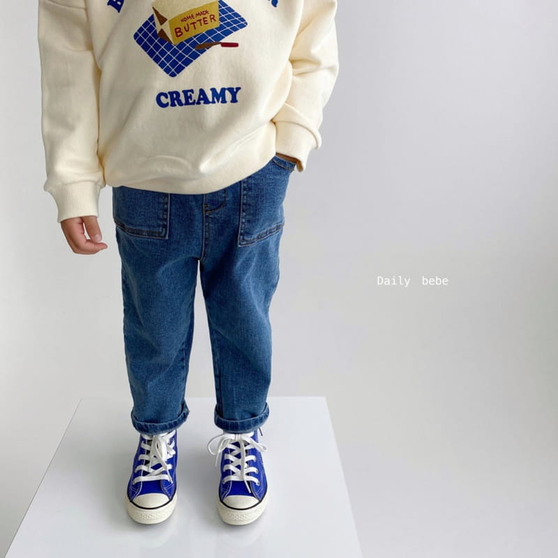 DAILY BEBE - Korean Children Fashion - #Kfashion4kids - Baggy Denim Pants - 9