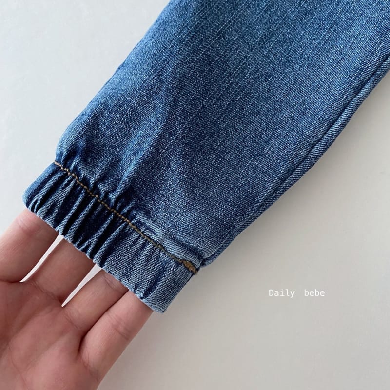 DAILY BEBE - Korean Children Fashion - #Kfashion4kids - Denim Jogger Pants - 4