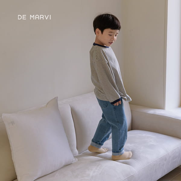 DE MARVI - Korean Children Fashion - #Kfashion4kids - One Span Denim Pants - 4